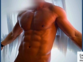 Gay Vietnamese hunk shows off his self-control with a solo performance.