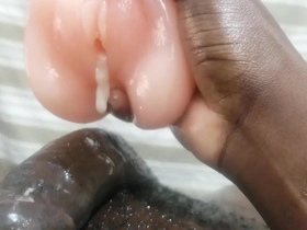 Straight sex with oil and dildo cum for fun of women
