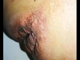 There is a gay anal scene with a cum creampie in an ass that is quite tight.