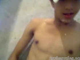 Young Asian boy masturbates and cum on his face - Myhercules.com