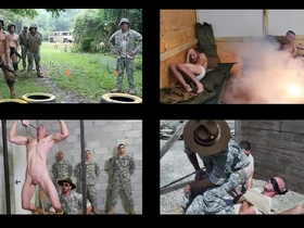 Uniformed men in hot gay orgy scene in Troop Candy