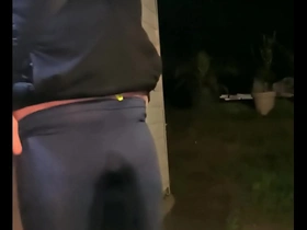 A desperate French gay urinates in his pants while exhibiting himself to his neighbors.