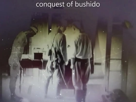 Asian man subdued by military leader in rough gay sex film.