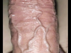Solo boy tries out a new transparent sex toy