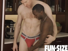 A young and straight Kai has fun with a well-endowed and dominant DILF in a bareback intergenerational scene.