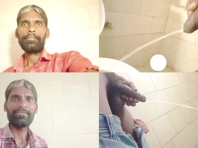 Two amateur pee videos merged: Rajesh and his big cock