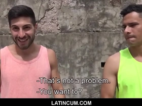 Straight Latino boy and his gay friend have sex for money on LatinCum.com