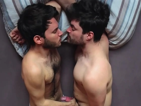 Bi gay jocks wanking and kissing each other