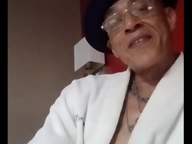 Covered in cum while I stroke my hard cock