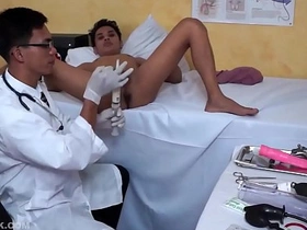 Asian cuties Gilbert and Argie in medical fetish fun