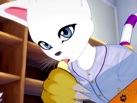 Furry animation with a hot scene between Renamon and Gatomon in a Yaoi hentai