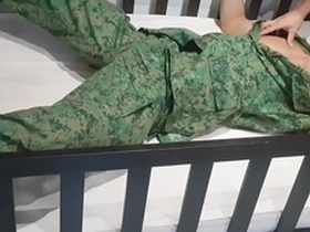 Gay Asian soldier gets an edge in pleasure