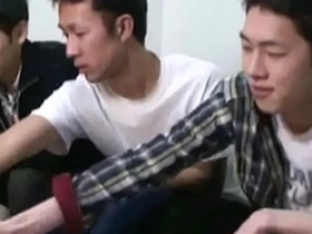 Young Takeshi has a dirty orgasm at a gay bar