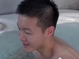 Straight Asian guys cumming hard in gayforpay video