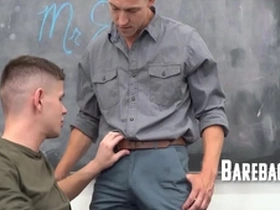 Professor's firm butt gets a surprise visit from his eager student