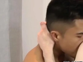 British jock gets an Asian stud’s semen on his face