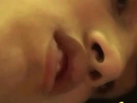 Young and straight twink gets a facial with an Asian partner in gay sex scene.