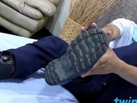 Robin is an Asian twink who likes to pleasure himself while eating feet and removing socks.
