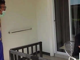 Muscular hunk gives Vietnamese twink rim job and anal sex at the resort
