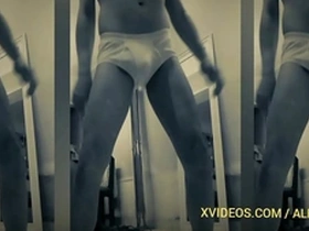 Gay amateur Alejandro Mistral reveals his bulge in tight briefs
