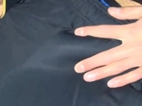 Gay amateur Japanese star gets it hard in the ass in a public park at night.