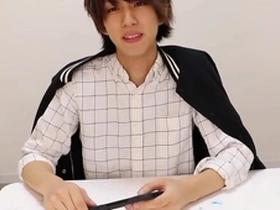 Skinny Japanese gay boy masturbates and gets whipped
