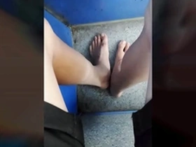 Jon Arteen goes barefoot in the streets of the city and in the crowded tram.