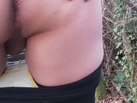 Amateur French gay's solo pleasure in the woods