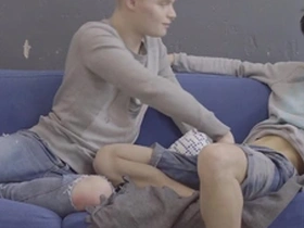 Logan and Oliver in hardcore twinks scene with rough anal sex and a facial finish.