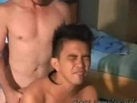 Asian twink hardcore anal scene with a step daddy