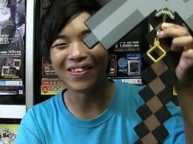 Young Japanese gay guy shows off his body.