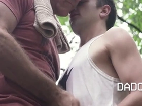 Steamy summer days with taboo stepdad in gay anal action
