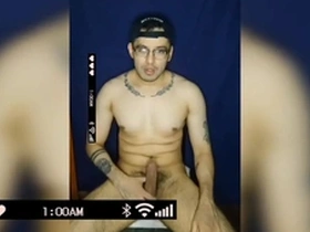 A bashful inked well-endowed twink's climax